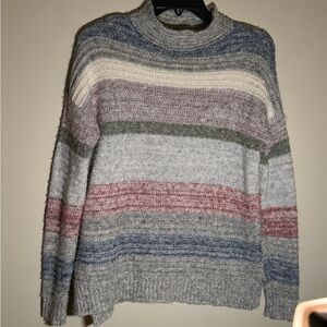 American Eagle Outfitters Multicolor Striped Turtleneck Sweater